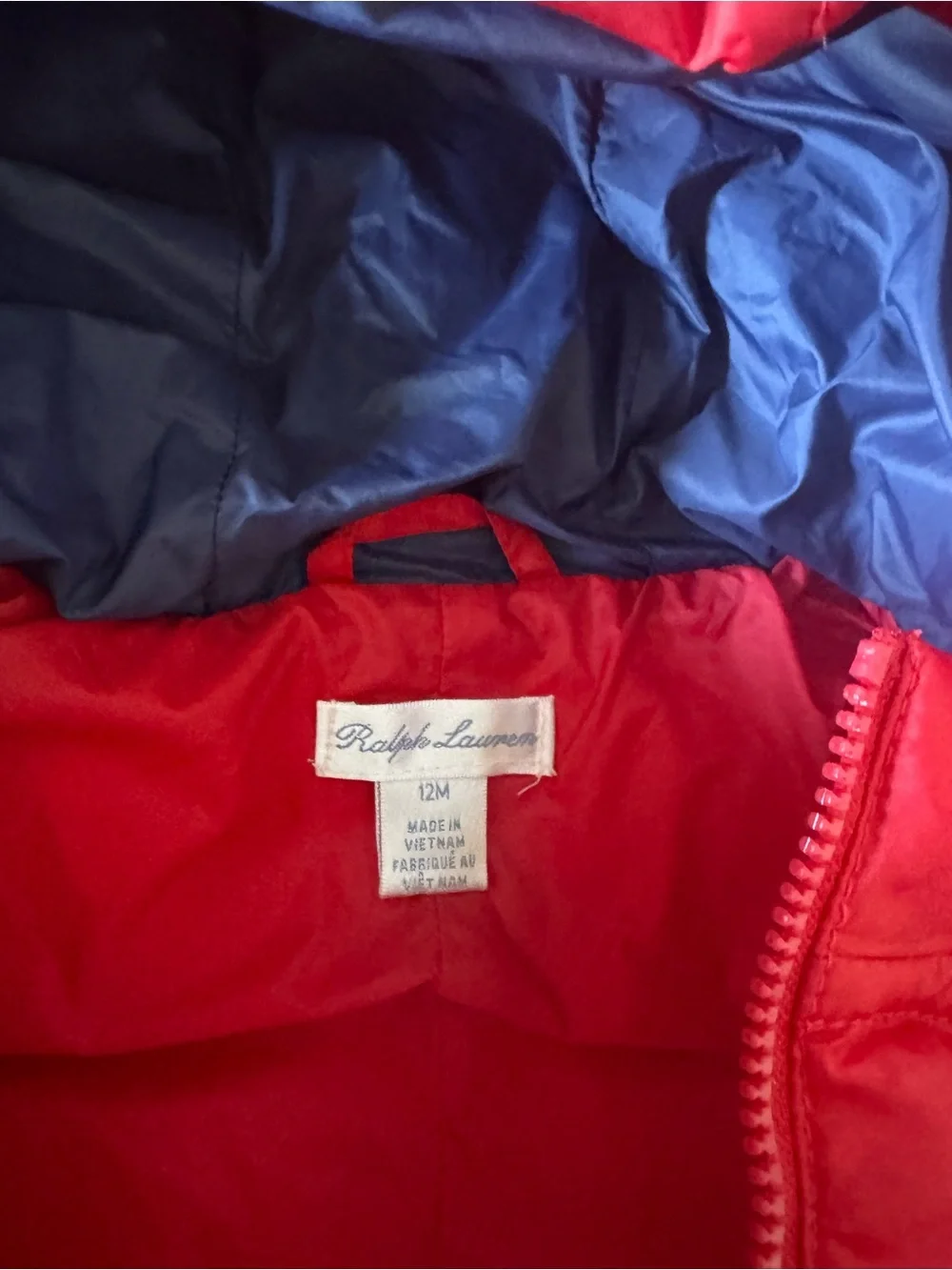Ralph Lauren Bright Red Quilted Baby One-Piece Snowsuit